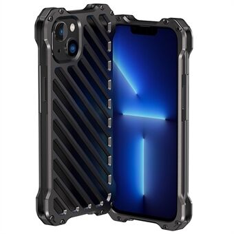 R-JUST RJ-50 Hollow Design Aluminum Armor Full-Body Protection Metal Case with Lens Protector for iPhone 13 6.1 inch
