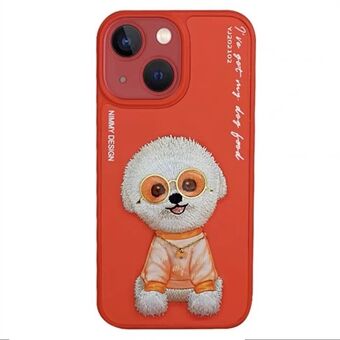 NIMMY For iPhone 13 6.1 inch Embroidery Phone Case Shockproof Protective Cover Non-Slip Scratch Resistant Phone Shell - N-S