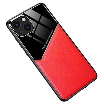 For iPhone 13 6.1 inch Precise Cut-Out Cover Anti-Fall Textured Leather + PC + TPU Case with Magnetic Metal Sheet