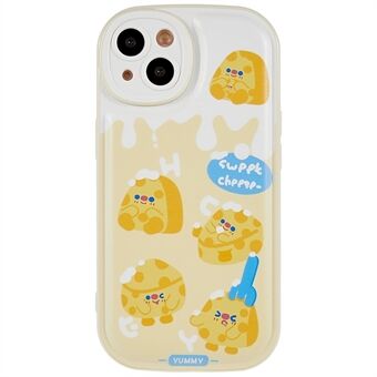 For iPhone 13 6.1 inch Cute Cartoon Cheese Pattern Printing Shell Four Corner Airbag TPU Back Case