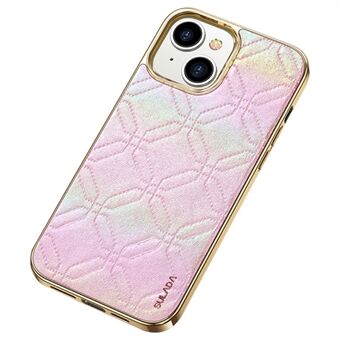 SULADA for iPhone 13 6.1 inch Electroplating Edge Imprinted Colorful PU Leather Coated TPU Back Shell Mobile Phone Cover