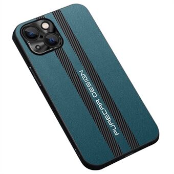 For iPhone 13 6.1 inch Carbon Fiber Textured PU Leather Coated PC+TPU Hybrid Case Phone Protective Cover