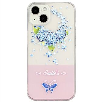 For iPhone 13 6.1 inch Lacquered Butterfly TPU Back Case Anti-drop Mobile Phone Protective Cover