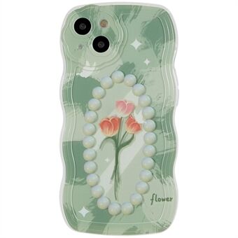 Pattern Printed Anti-Fall Case for iPhone 13 6.1 inch Protective TPU Case Scratch-Proof Wave-Shaped Edge Phone Shell