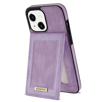 N.BEKUS Phone Cover Shell for iPhone 13 6.1 inch, RFID Blocking Vertical Card Holder Kickstand PU Leather+TPU Phone Case