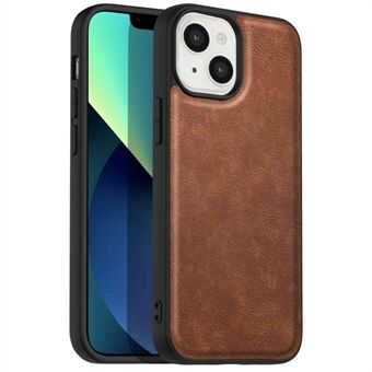 Mobile Phone Case for iPhone 13 6.1 inch, Retro PU Leather Coated TPU+PC Phone Protective Cover