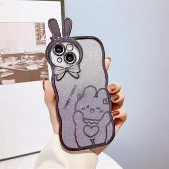 Anti-Drop Phone Case for iPhone 13 6.1 inch Rabbit Design Electroplating Soft TPU Cover Gradient Glitter Phone Case