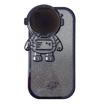 Shockproof Case for iPhone 13 6.1 inch Spaceman Glitter Design Electroplating Case Anti-Drop TPU Phone Shell with Lens Cover