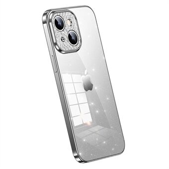 SULADA Electroplating Phone Case for iPhone 13 , Glitter Rhinestone Decor Soft TPU Cover