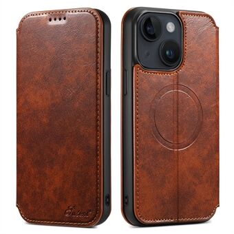 SUTENI J05 For iPhone 13 6.1 inch Dustproof Phone Case Stand Wallet Leather Cover Compatible with MagSafe