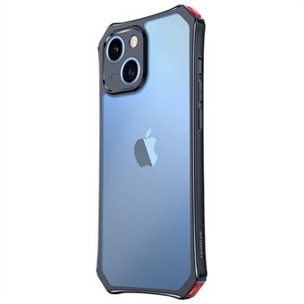 XUNDD Back Case for iPhone 13 6.1 inch Acrylic+TPU Four Corners Airbag Anti-drop Cover - Black / Laser Texture