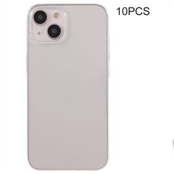 10Pcs For iPhone 13 6.1 inch 0.8mm Ultra-thin TPU Watermark-free Case Anti-drop Corners Clear Phone Cover
