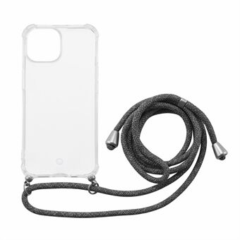 MOMAX ML Anti-drop Full Protective Phone Cover TPU Phone Case with Lanyard for iPhone 13 6.1 inch - Transparent