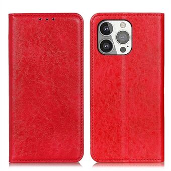 Crazy Horse Texture Auto-absorbed Wallet Leather Cover Shell for iPhone 13 Pro 6.1-inch