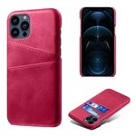 KSQ Double Card Slots Leather Coated Hard PC Phone Back Case Shell for iPhone 13 Pro 6.1 inch