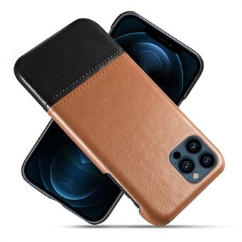 KSQ Dual-color Splicing PU Leather Coated PC Phone Case Protective Cover for iPhone 13 Pro 6.1 inch