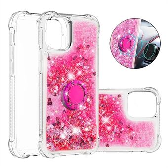 Glitter Bling Floating Liquid Sparkle Quicksand Soft TPU Cute Phone Case with Ring Holder for iPhone 13 Pro 6.1 inch