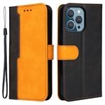 Business Style Drop-resistant Dual-color Splicing Design Phone Case for iPhone 13 Pro 6.1 inch