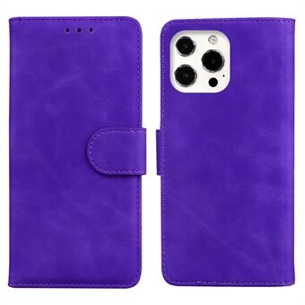 Pure Color Drop-proof Leather Phone Cover for iPhone 13 Pro 6.1 inch