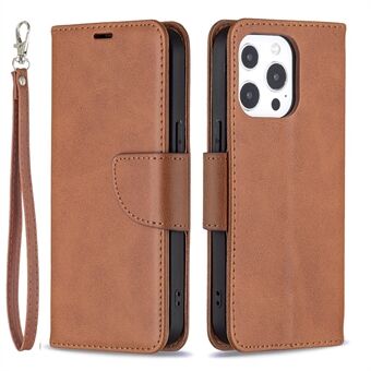 Solid Color PU Leather Wallet Cell Phone Case Shell with Stand for iPhone 13 Pro