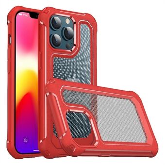 Carbon Fiber Texture Heavy Duty Rugged Hybrid Hard PC Soft TPU Bumper Shockproof Protective Phone Case for iPhone 13 Pro 6.1 inch