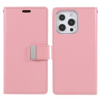 MERCURY GOOSPERY Metal Magnetic Clasp Protective Wallet PU Leather Case for iPhone 13 Pro 6.1 inch