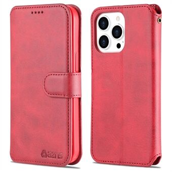 AZNS Wallet Design Magnetic Closure Anti-Fall Shockproof Leather Phone Cover Stand Case for iPhone 13 Pro 6.1 inch
