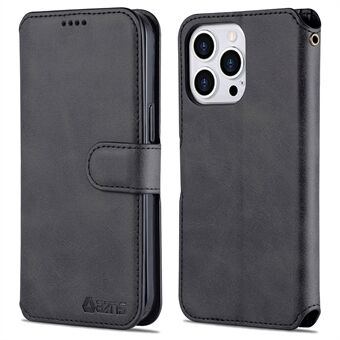 AZNS Wallet Design Magnetic Closure Anti-Fall Shockproof Leather Phone Cover Stand Case for iPhone 13 Pro 6.1 inch
