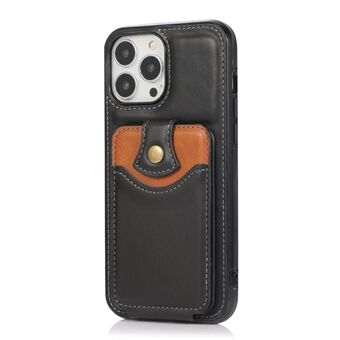Classic Delicate Leather Vertical Flip Card Pocket Design Phone Case with Kickstand for iPhone 13 Pro 6.1 inch