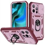 Anti-Drop Well-Protected Camera Slider Design Metal Kickstand 3-in-1 TPU + PC Phone Cover Case for iPhone 13 Pro 6.1 inch