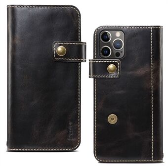 Stand Wallet Design Cowhide Leather Full Protection Phone Cover Case for iPhone 13 Pro 6.1 inch