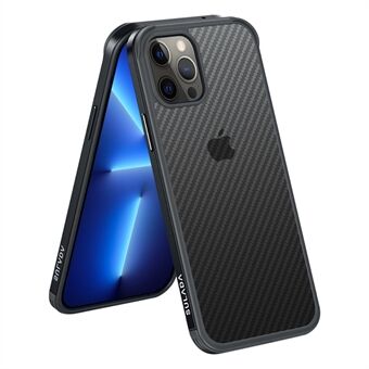 SULADA Carbon Fiber Texture Hybrid Phone Cover Case Anti-scratch Back Protector for iPhone 13 Pro 6.1 inch