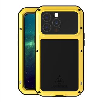 LOVE MEI Multi-Protection Shockproof Dropproof Dustproof [Metal+Silicone+Tempered Glass] Phone Protective Case for iPhone 13 Pro 6.1 inch