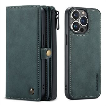 CASEME 018 Series Multi-Slot Design Matte Surface Wallet Stand Leather 2-in-1 Detachable Phone Cover Case for iPhone 13 Pro 6.1 inch