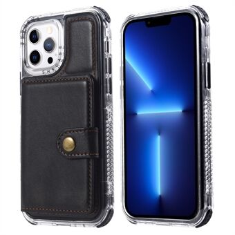 Detachable 3-in-1 Card Slots Design Kickstand Anti-Fall Scratch-Resistant Retro Phone Case for iPhone 13 Pro 6.1 inch