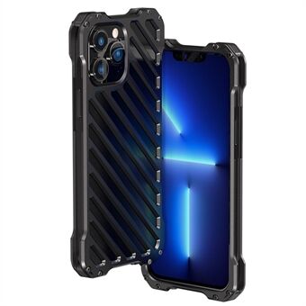 R-JUST RJ-50 Hollow Design Scratch-proof Frame Aluminum Alloy Metal Phone Shell with Lens Protector for iPhone 13 Pro 6.1 inch