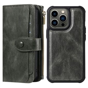 Detachable Inner Leather Coated Phone Case for iPhone 13 Pro 6.1 inch, KT Multi-functional Series-3 Vintage Style Horizontal/Vertical Flip Leather Shell with Pocket Design