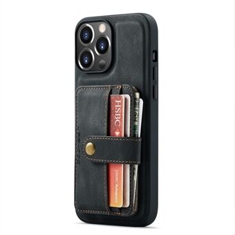 JEEHOOD Detachable 2-in-1 Anti-theft Swiping Design Anti-fall PU Leather Phone Case for iPhone 13 Pro 6.1