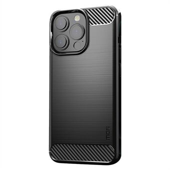 MOFI Carbon Fiber Brushed Texture Smudge-proof Shockproof Flexible TPU Phone Case Shell for iPhone 13 Pro 6.1 inch
