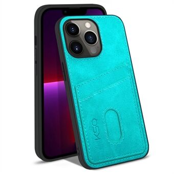 KSQ 003 Series for iPhone 13 Pro 6.1 inch Card Slots Design Scratch-resistant Protective Case PU Leather Coated PC+TPU Hybrid Phone Shell
