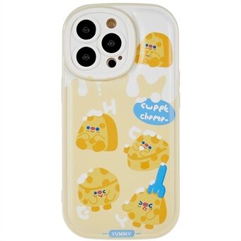 For iPhone 13 Pro 6.1 inch Flexible TPU Phone Cover Cute Cartoon Cheese Pattern Printing Shock-absorbing Four Corner Airbag Back Case