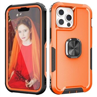 For iPhone 13 Pro 6.1 inch 3-in-1 Drop-proof Phone Case Kickstand Well-protected TPU + PC Hybrid Cellphone Back Cover
