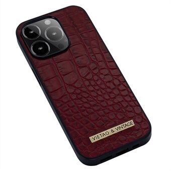VIETAO For iPhone 13 Pro 6.1 inch Business Style Crocodile Texture Phone Case PU Leather+PC+TPU Shockproof Phone Cover