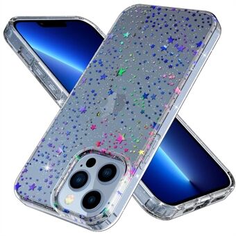 For iPhone 13 Pro 6.1 inch GW18 Shockproof Hard PC + Soft TPU Thickened Phone Case Laser Pattern Mobile Phone Cover