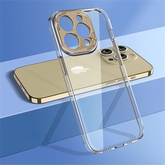 For iPhone 13 Pro 6.1 inch Crystal Clear Phone Cover Camera Protection Frame Hard PC Back Case