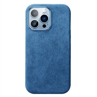 For iPhone 13 Pro 6.1 inch Compatible with MagSafe Genuine Leather Coated PC Phone Case Back Cover with Metal Button