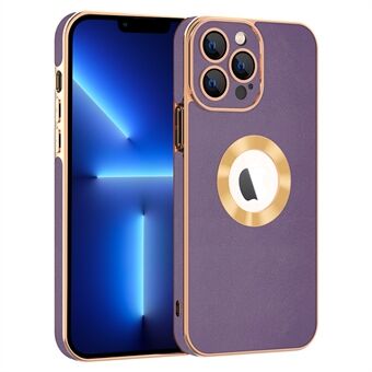 For iPhone 13 Pro 6.1 inch Phone Case Electroplating PU Leather Coated PC + TPU Phone Cover