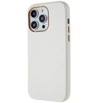 PU Leather Coated PC Phone Case for iPhone 13 Pro 6.1 inch , Litchi Texture Drop Protection Back Cover