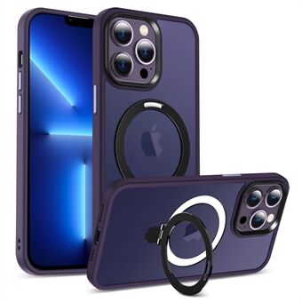 For iPhone 13 Pro 6.1 inch Magnetic Phone Case Compatible with MagSafe PC+TPU Ring Kickstand Cover