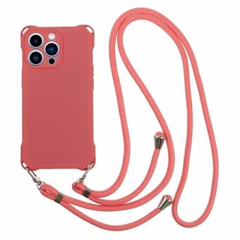 For iPhone 13 Pro 6.1 inch Anti Drop Four Corner Thickened TPU Phone Guard Case with Hanging Rope